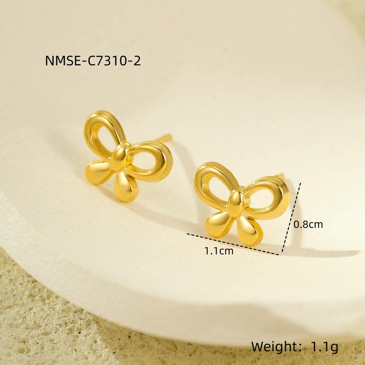 GEMCHIC Women s Stainless Steel Simple Bowknot Star Zircon Earrings Set Light Luxury Fashion Ear Studs