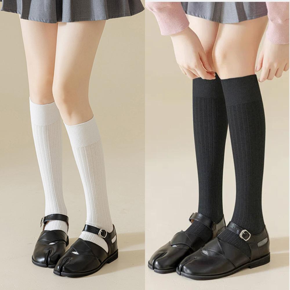 Knitted JK Calf Long Socks Knee High Separate Toe Socks Fashion Two Toe Stockings Lolita