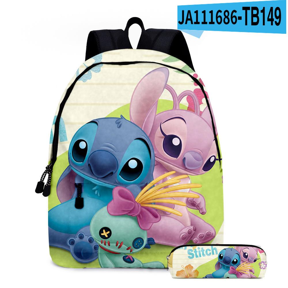 Stitc Cartoon Full Print Backpack Student Bag Pencil Case Two-Piece Set Children'S Backpack
