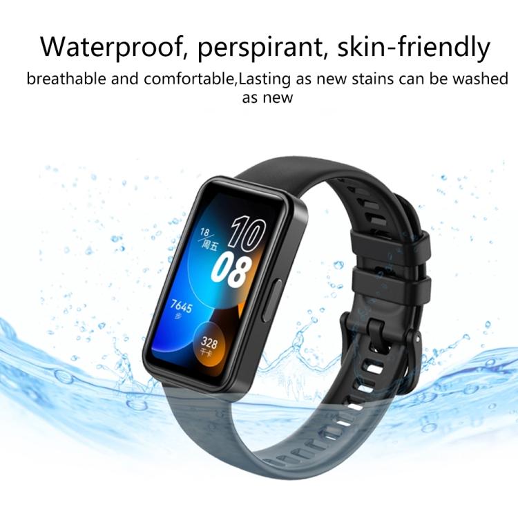 Für Huawei Band 8 16mm einfarbiges Silikon-Ersatz-Uhrenarmband