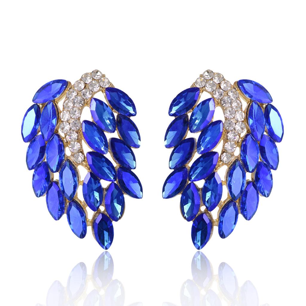 Angel Wing Rhinestone Earrings For Women Unique Exaggerated Temperament Commuter Fashion Studs Jewelry