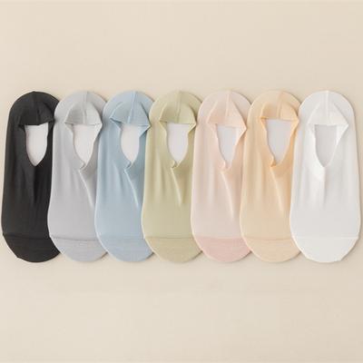 Silicone Non-slip Sock Slippers Women Summer Invisible No Show Socks Cotton Bottom Hollow Out Mesh Thin Breathable Low Cut Socks