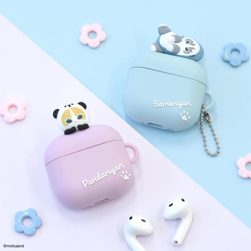 Gourmandise Mofusand Silicone Case for AirPods 4, Panda Cat 3D Mascot, MOFU-81B