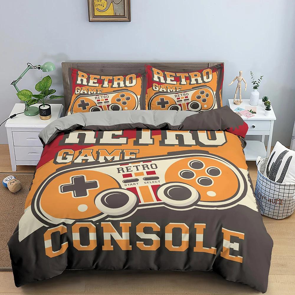 Game Handle Bedding Sets With Pillowcase Gamer Duvet Cover Queen King Size Comforter Cover Black 2/3Pcs Polyester Quilt Cover