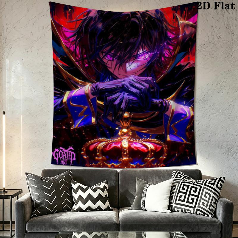 Code Geass Wall Tapestry Aesthetic Wall Hanging Printed Fabric Blanket Decorative Tapestries for Bedroom Living Room Home Decor