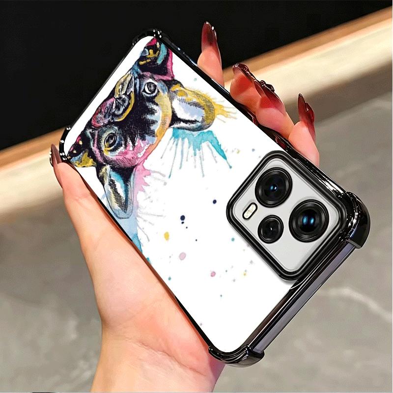 French Bulldog Dog Pug Design Plating Phone Case For Xiaomi Poco X5 X6 X7 X8 Pro Max F8 Ultra F7 M8 M7 M5S Redmi 15C 15 14C 13C