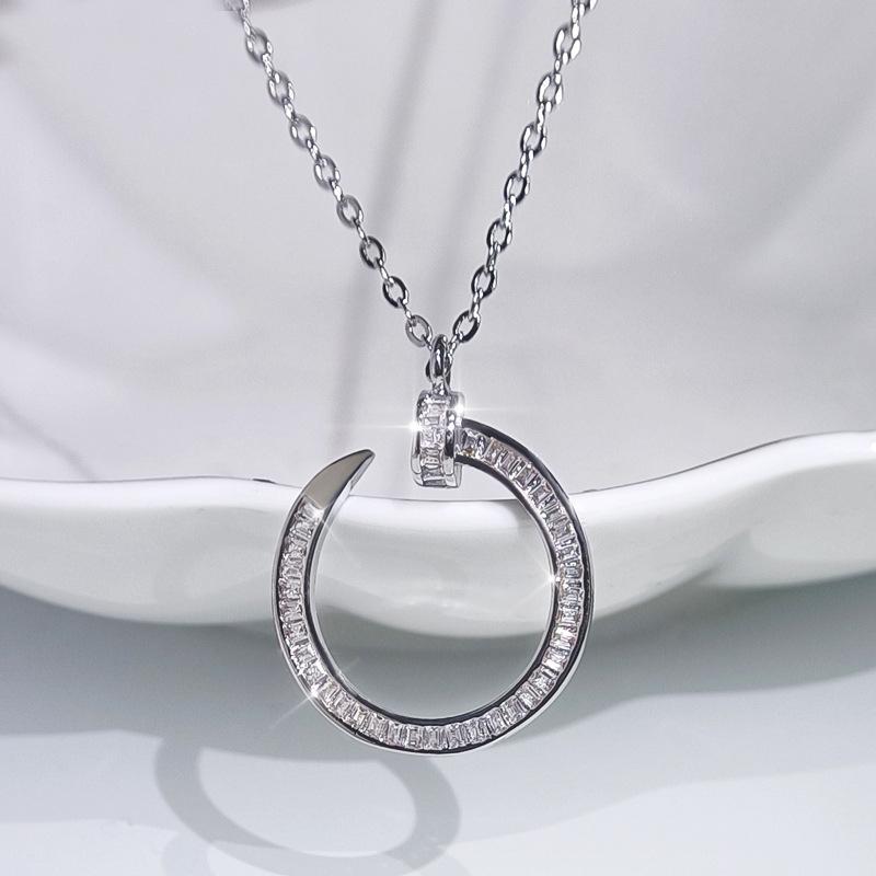 New Personality Rivet Ring Set for Women Jewelry 100% AAAA Zircon Earrings Necklace Adjustable Ring Set Wedding Jewelry