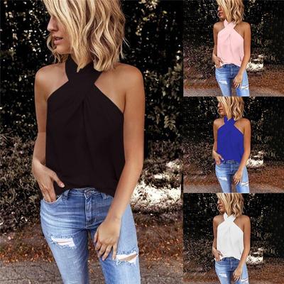 Bluse Damen Shirt Damen Tops Sexy ärmelloses Shirt Pullover Weste Damen Tops Weiße Bluse