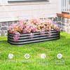 Galvanised Raised Garden Bed, Metal Planter Box with Safety Edging, for Flowers, Herbs, Succulents, Dark Grey