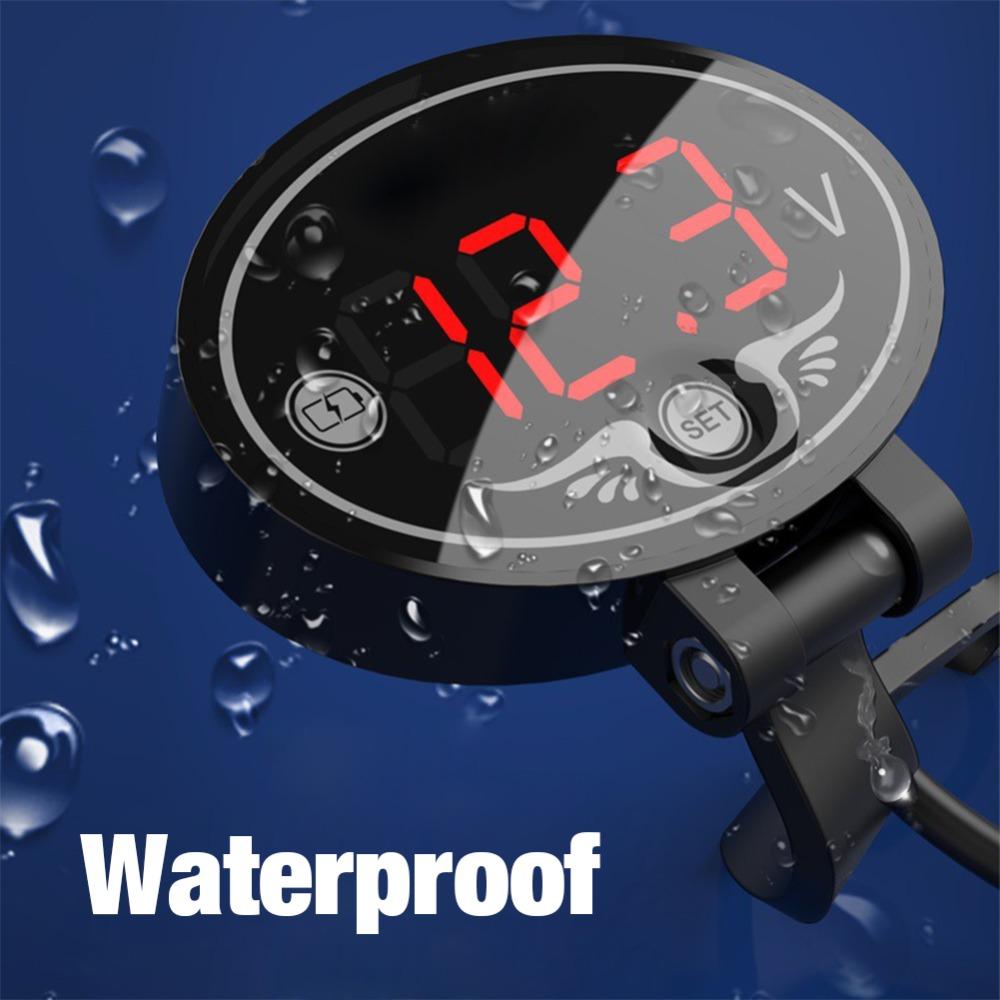 Universal Motorcycle Electronic Voltmeter Waterproof Dust-proof LED Watch Digital Display Panel Meter Motorcycle Accessories