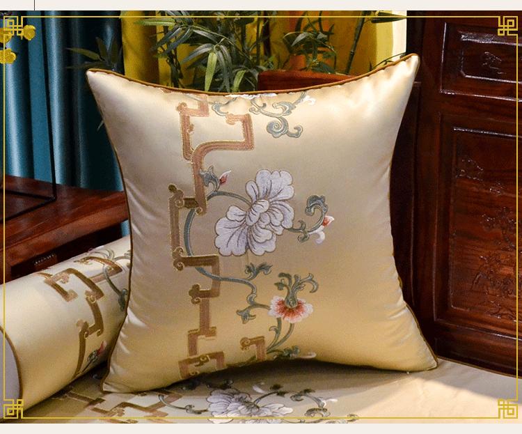 New Chinese-style Embroidery Throw Pillow Decorative Cushion for Home Living Room Redwood Sofa Headboard Cushion Cover