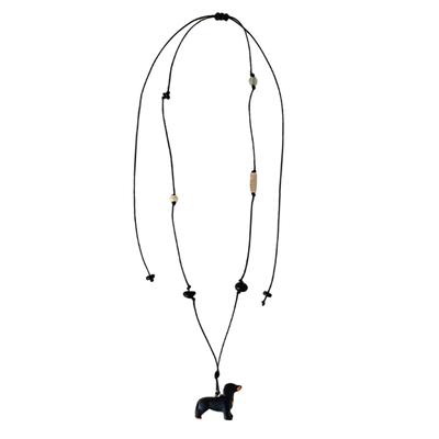 Handmade Dachshund Dog Necklace Adjustable Resin Jewelry Comfortable Wear Necklace Perfect Present for Animal Lovers