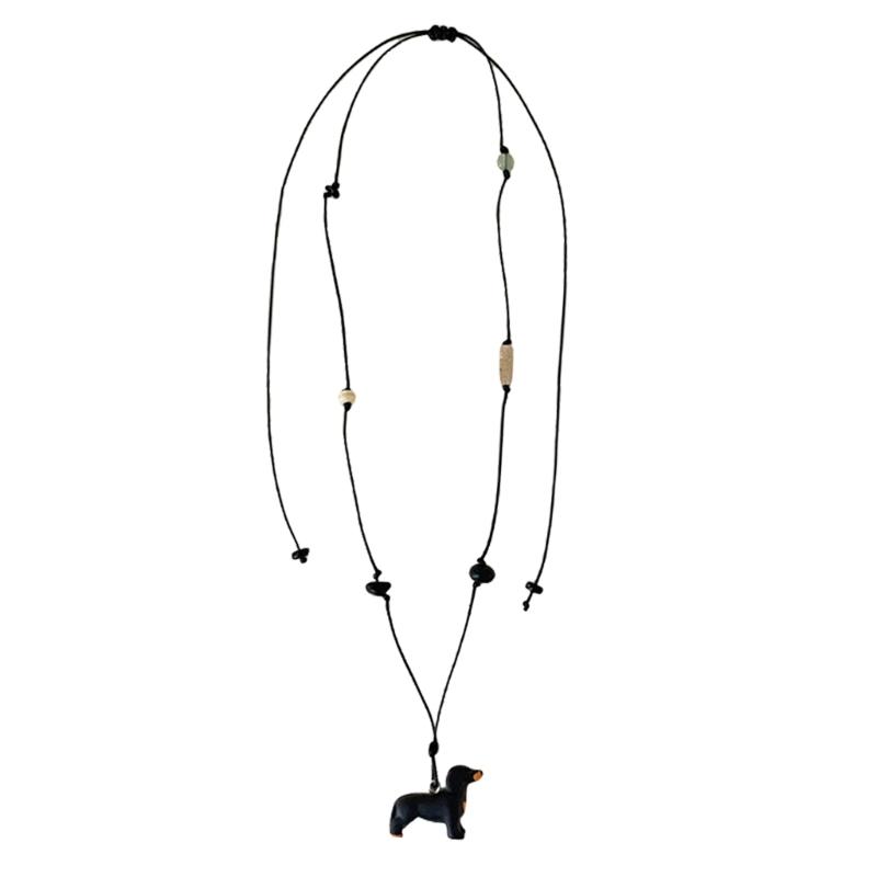 Handmade Dachshund Dog Necklace Multifuntional Resin Jewelry Fashion Multielement Necklace for Daily Wear and Party Wear 1