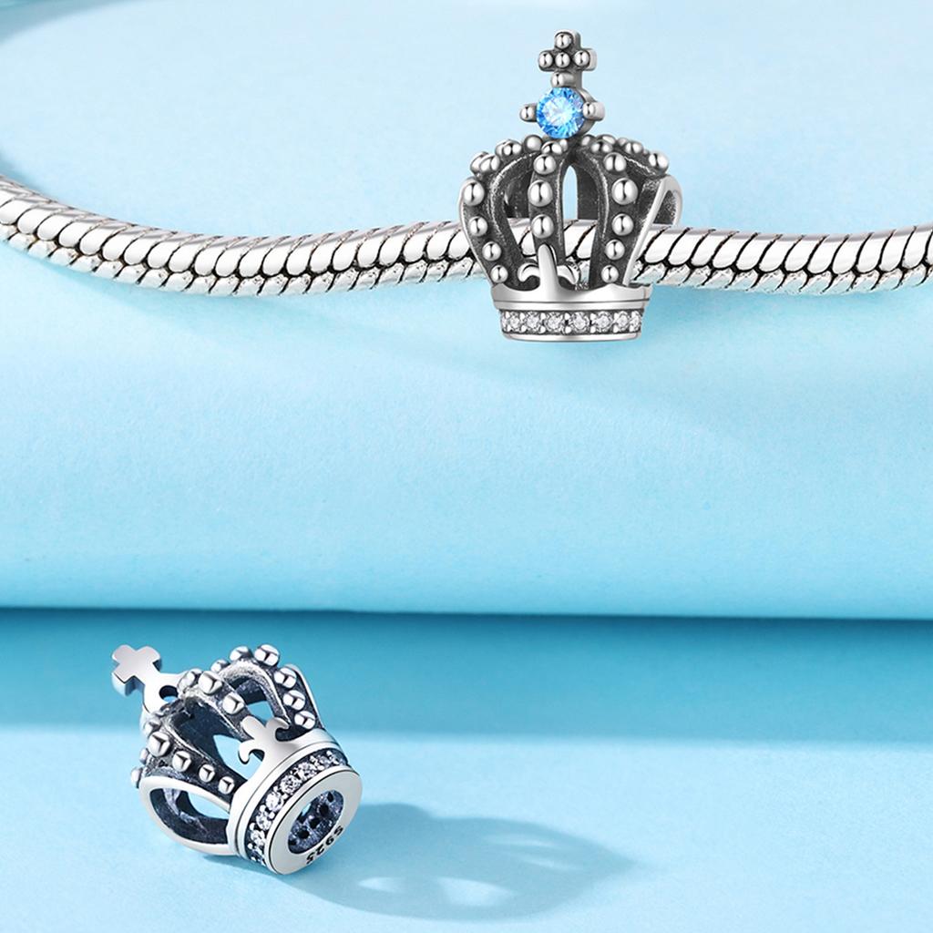 Copper Retro Crown Bead Charms Women Do It Yourself Fashion Jewellery Fine Gifts Compatible With Authentic Fine Bracelets Accessories