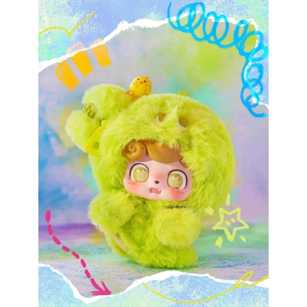 Originální Q.Kid Emoční chlupatá monstra Série Slepá krabička Roztomilá vinylová panenka přívěsek Mystery box Kreslená dekorace Hračky Narozeninový dárek