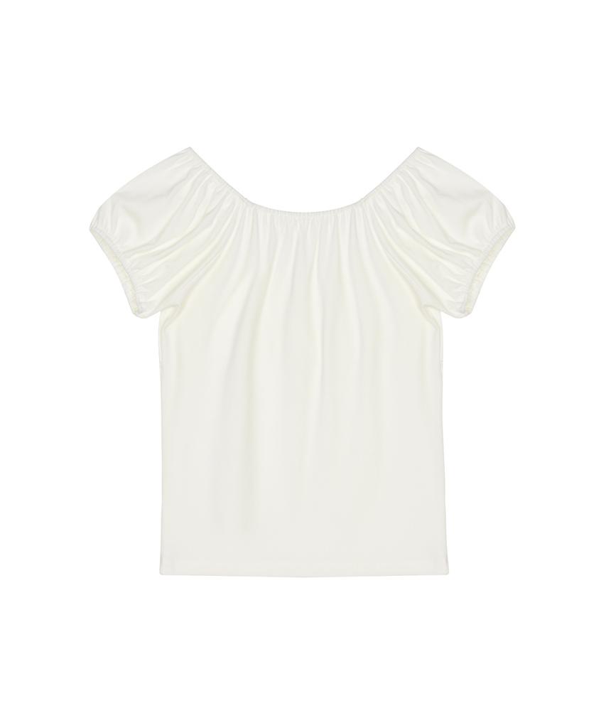 Nigaennikol Off Shoulder Ruffle Top_Ivory