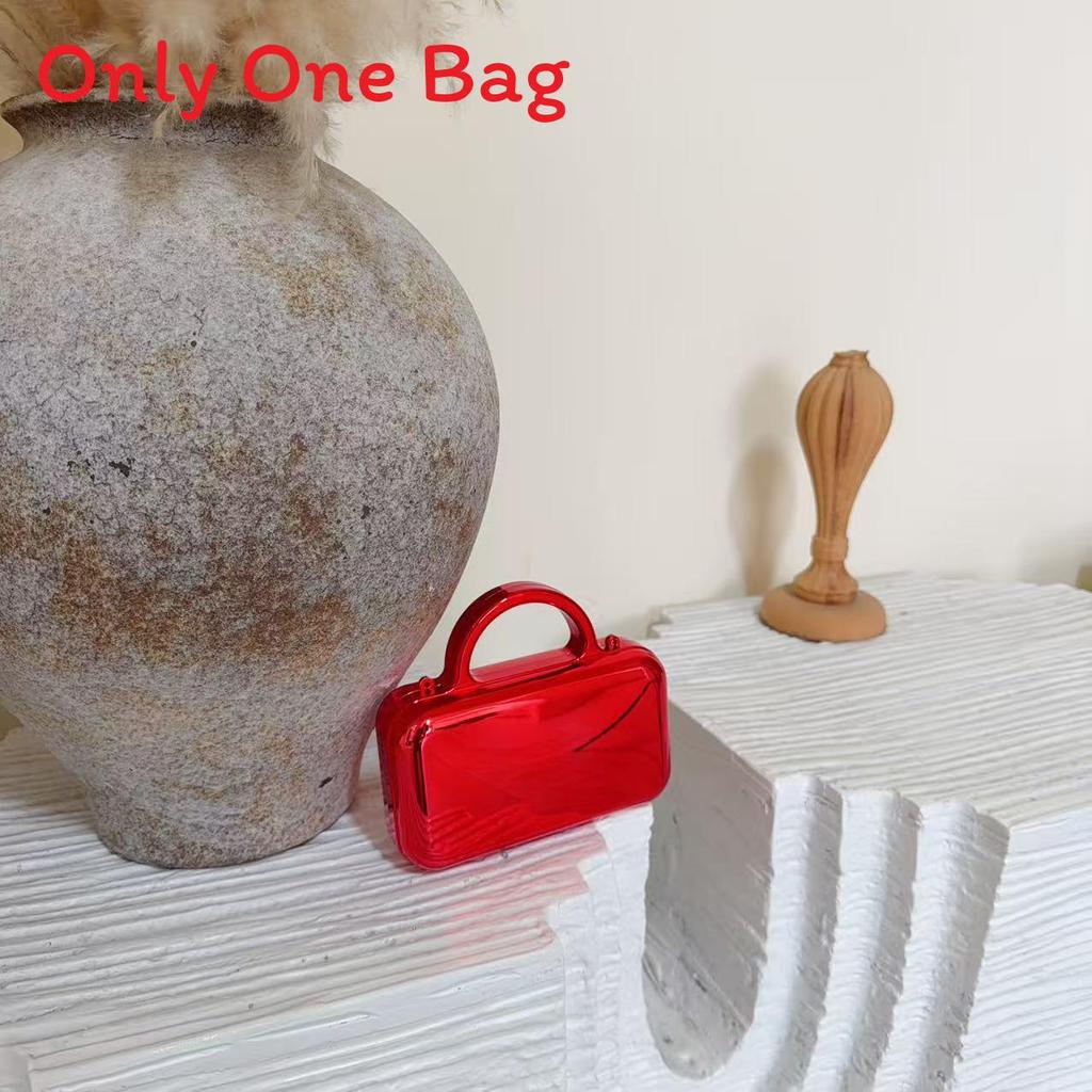 Acrylic Square Chain Handbag With Magnetic Closure For Daily Casual Use
