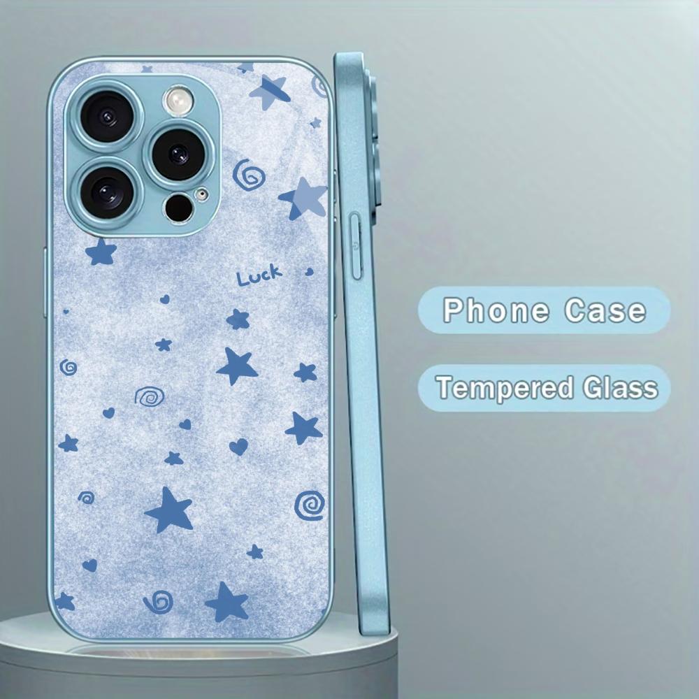 Trendy Blue Star Luck for iphone 17 case for coque iphone Fashion Case fundas Glass for iPhone 17 16 15 14 13 12 11pm Pro Plus