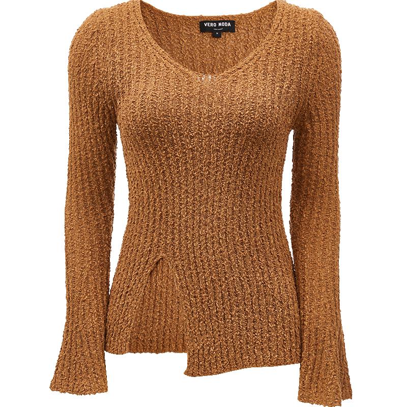 

VEROMODA Slim Fit Low Round Neck Cutout Knit Sweater L