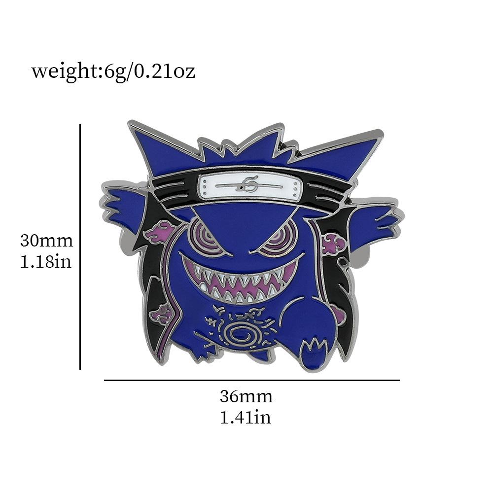 Funny Pokemon Metal Badge With Cartoon Character Design And Droplet Oil Craft