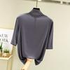 Modal Half High Neck T Shirt For Women With Soft Knit Fabric And Casual Style