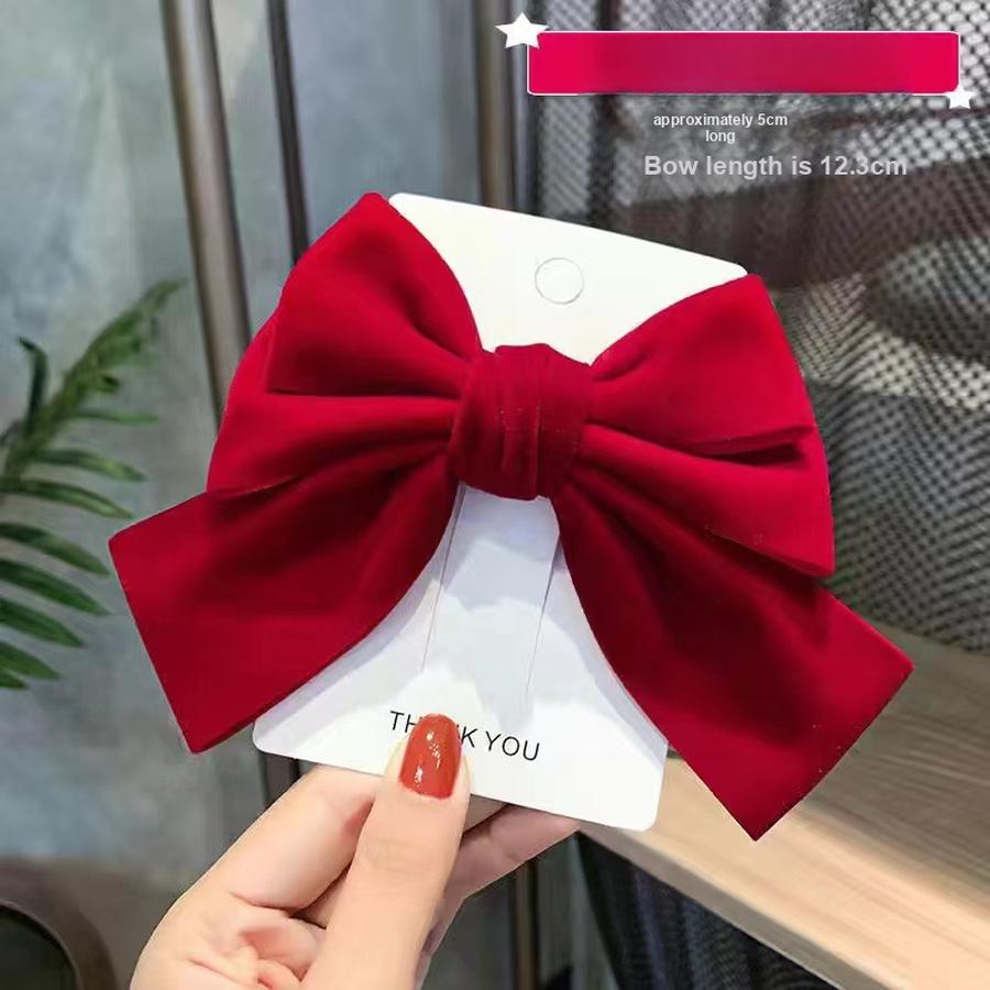 New Red Bow Hair Accessories Kids Girls Hair Clips Large Back of Head Barrettes for Children