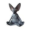 Cute Hairless Cat Meditation Resin Ornament, Buddha Healing Home Desktop Creative Decoration