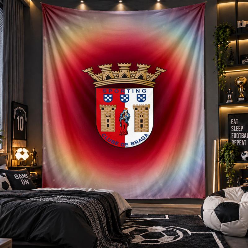 Wall Hanging Tapestry Braga FC Print Cloth for Living Room Bedroom Home Decor