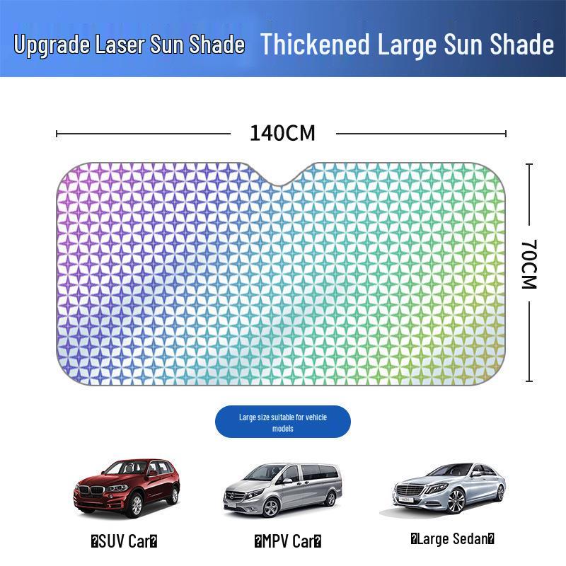 Thickened Laser Windshield Sunshade: Heat Insulation & Sun Protection for Cars and SUVs