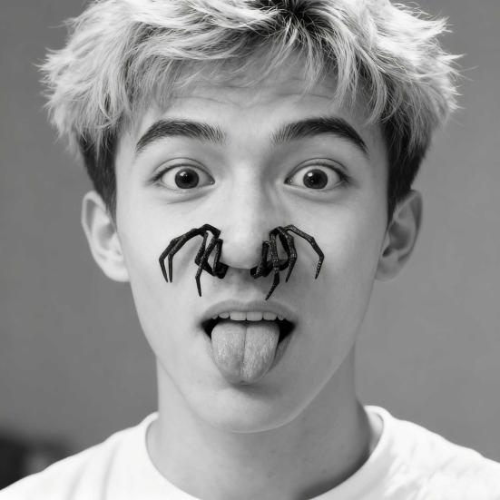 Spider Nose Accessories Realistic 8-Legged Fake Nose Decor for Halloween Costume Cosplay Lightweight Plastic Fun Party Prop