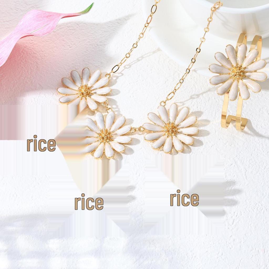 Japanese & Korean-Inspired Daisy Stud Earrings: Elegant Light Luxury, Versatile Design for Women