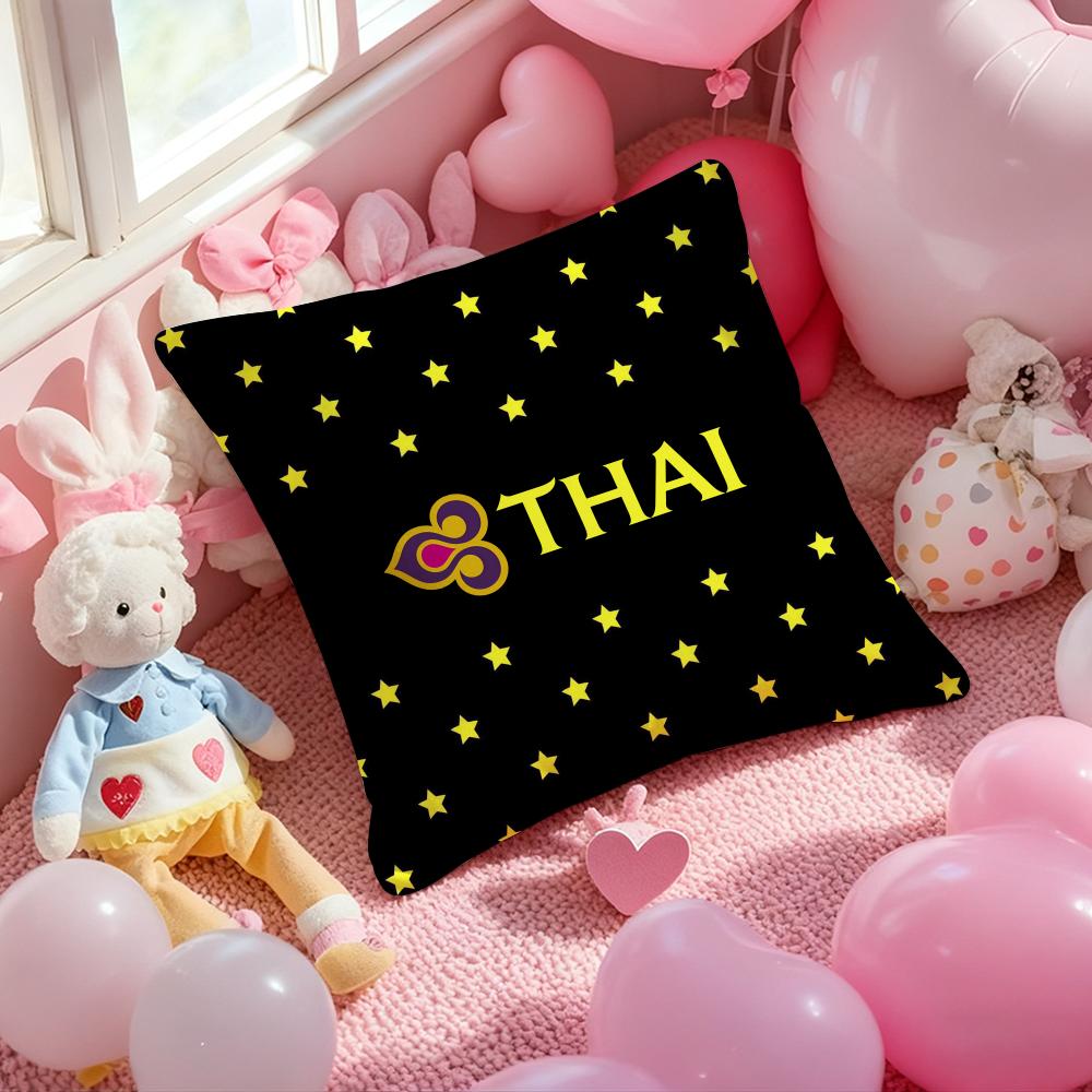 Thai Airways International Cushion Cover Pattern Printed Pillowcase For Living Room Sofa Cushion Cover & Bedroom Decor