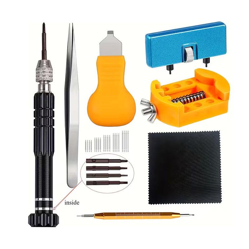 31-Piece Watch Repair Tool Kit: Case Opener & Battery Replacement Tools.