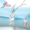 Clear Austrian Crystal Exquisite Women Wedding Jewelry Fashion Silver Color Color Necklace Earrings Set Cute Animal Swan Pendant