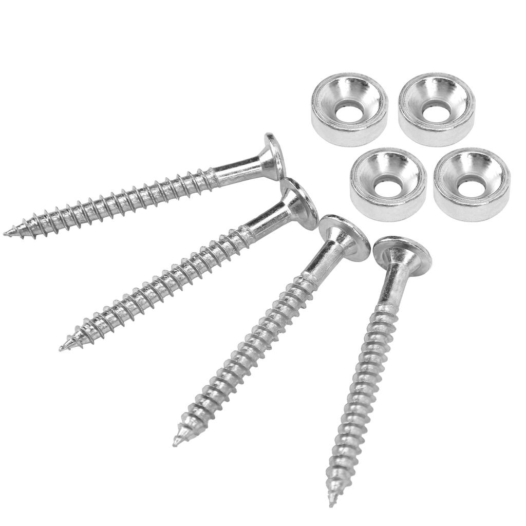 4 Sets Guitar Neck Joint Bushing Set Metal Ferrule Bolt with Screw Accessory for Electric Bass