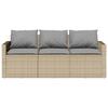 2 Piece Outdoor Dining Set with Cushions Beige Poly Rattan