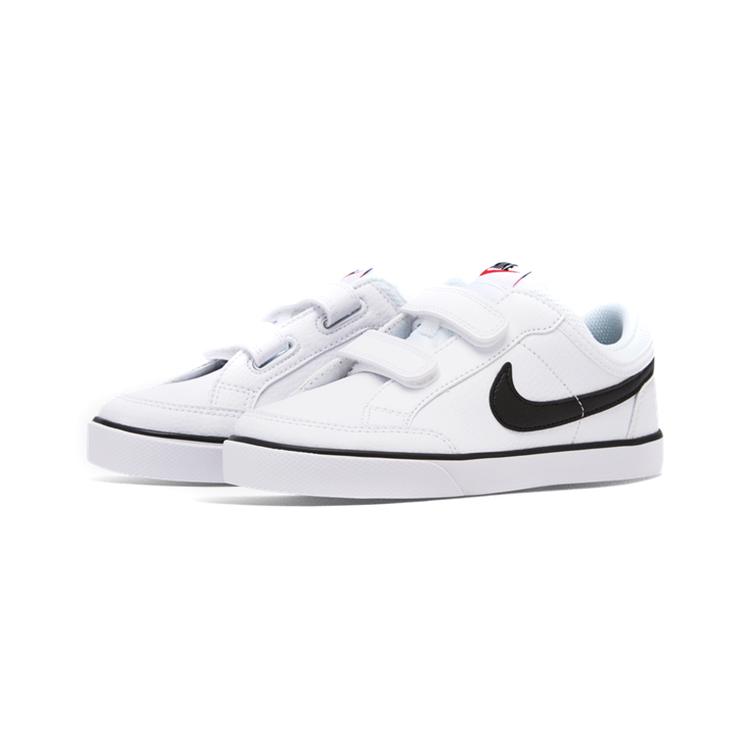 Nike Capri 3 LTR Abrasion Resistant Cushioning Low top Skateboard Shoes White Black Children Aged 3 7 Years Old 579948-106
