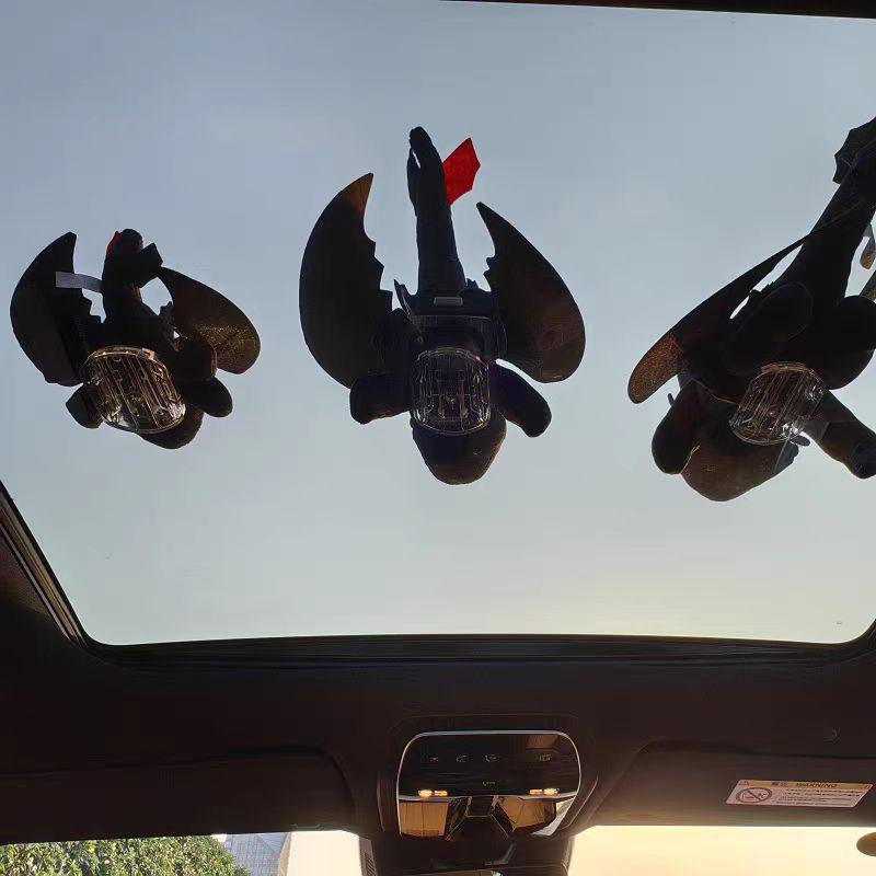 Toothless Dragon Plush Toy - Car Roof Decoration & Motorcycle Helmet Pendant