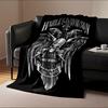 Harley-Davidson Skull & Eagle Emblem Design. Flannel Blanket for Bedroom, Living Room, Sofa, and Nap Sofas.