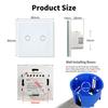86*86mm EU Standard Glass Wall Touch Switches 10A