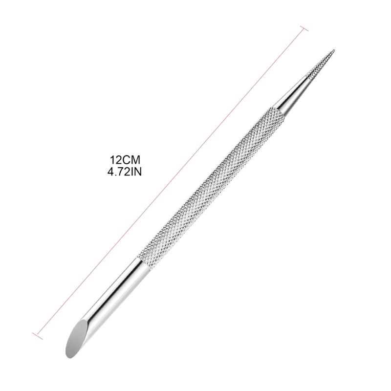 Double Ended Cuticle Pusher Remover Cleaner Nail Art Dotting Pen Stainless Steel Manicure Pedicure Nail Art Care Tool