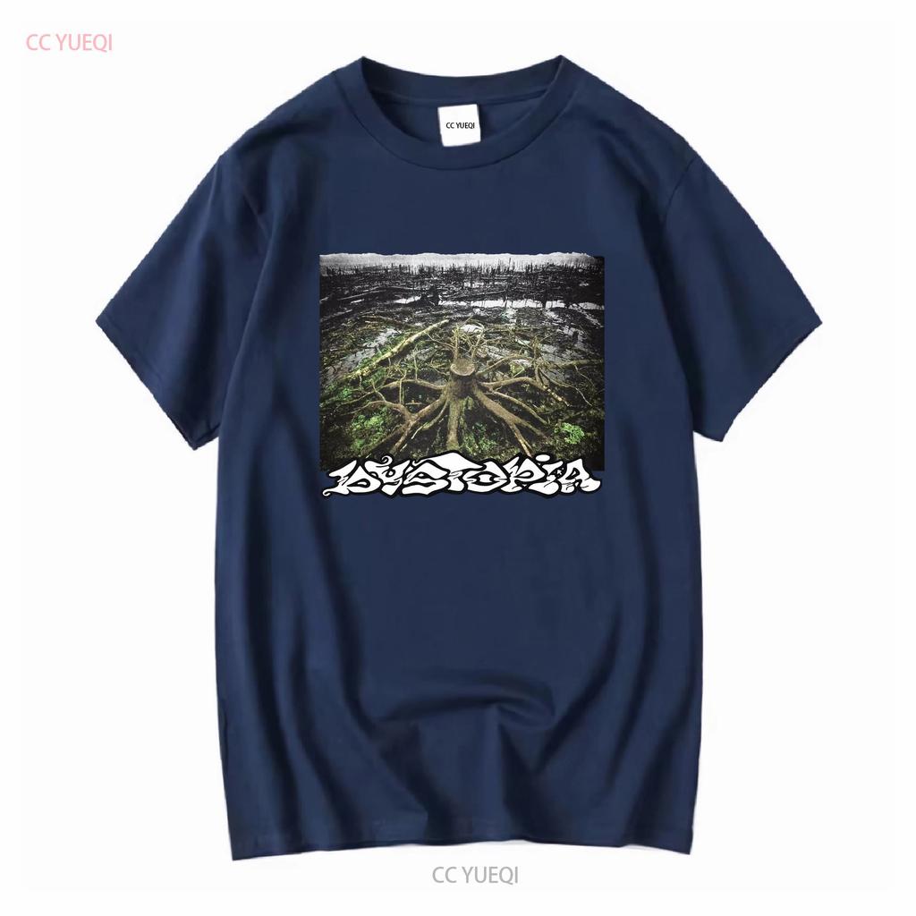 Dystopia Band Tour Nachdruck T-Shirt Baumwolle KV13302 vintage gewaschen Designerkleidung Oberteil für den Alltag grafisch Bequem