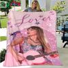 Hot Pop Female Diva Singer Pattern Blanket Flannel Thin Blanket Portable Home Travel Office Lunch Break Blanket Birthday Gift