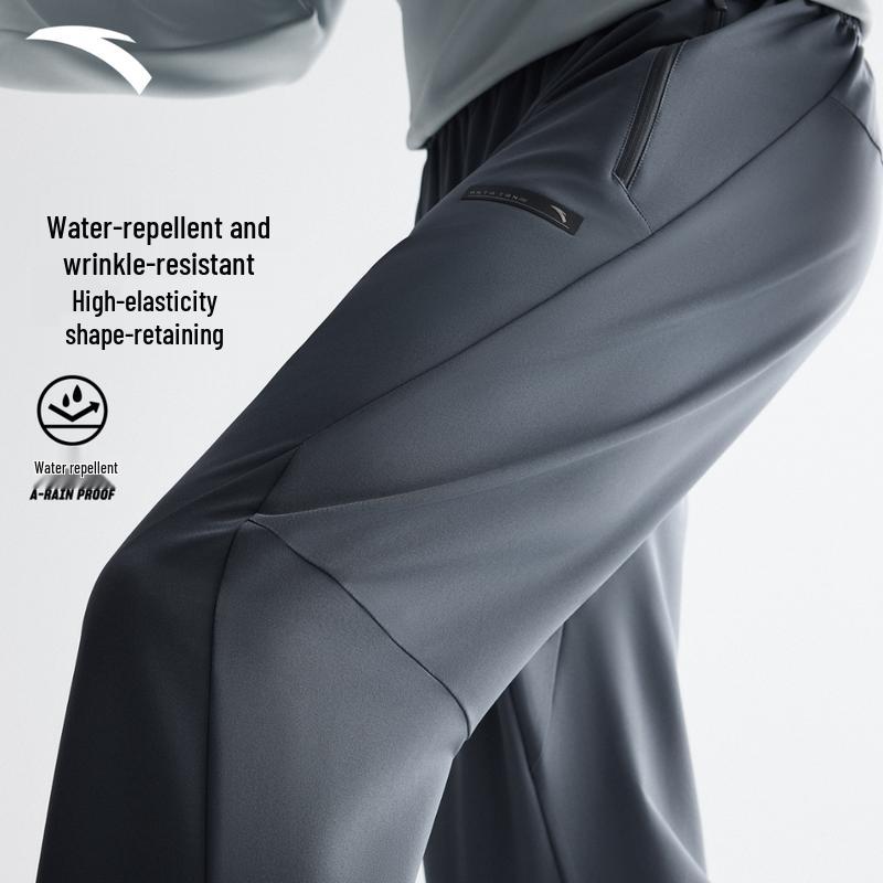 Anta Men s Water-Repellent Woven Straight-Leg Pants L