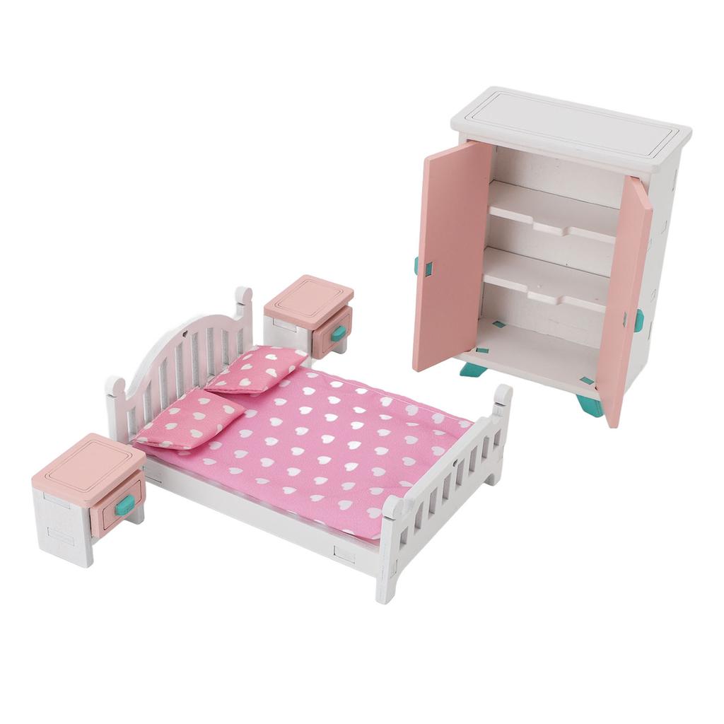 Children Simulation Miniature Dollhouse Bedroom Scene Small Furniture Home Role Playing Educational 