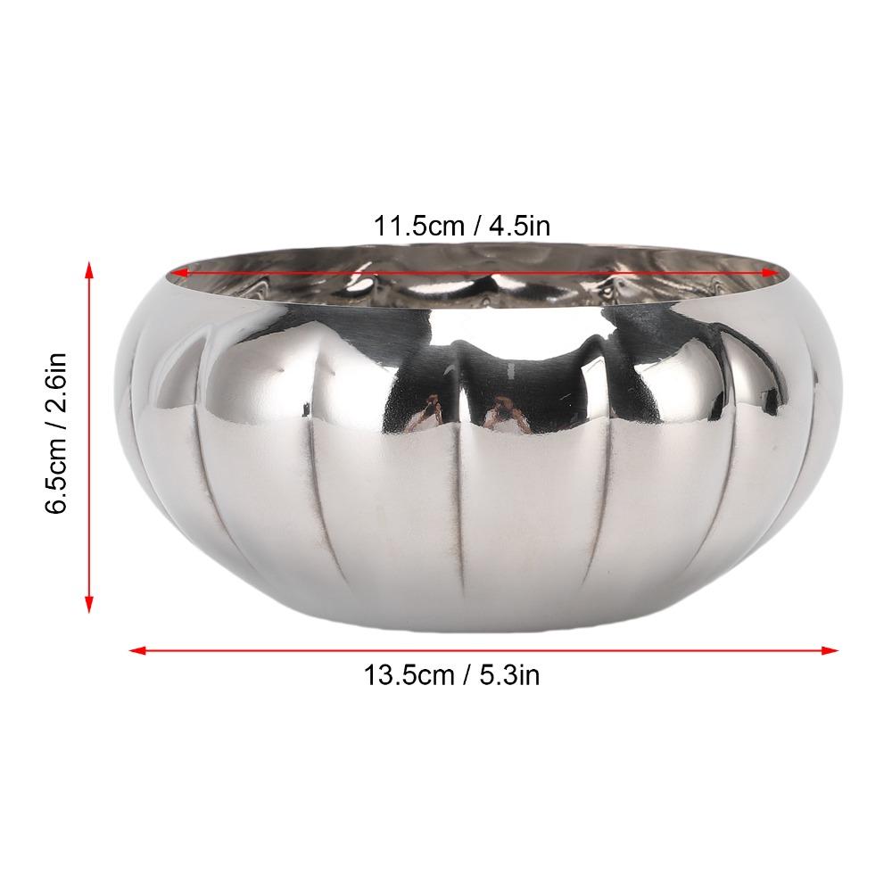 Rustless Steel Food Serving Bowl Polished Surface Salad Bowl Decorative Bowl Dining Table