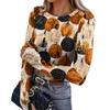Women's Slim Fit Long Sleeve Halloween Printed T-Shirt with Thumb Holes Neck Pullover Base Layer