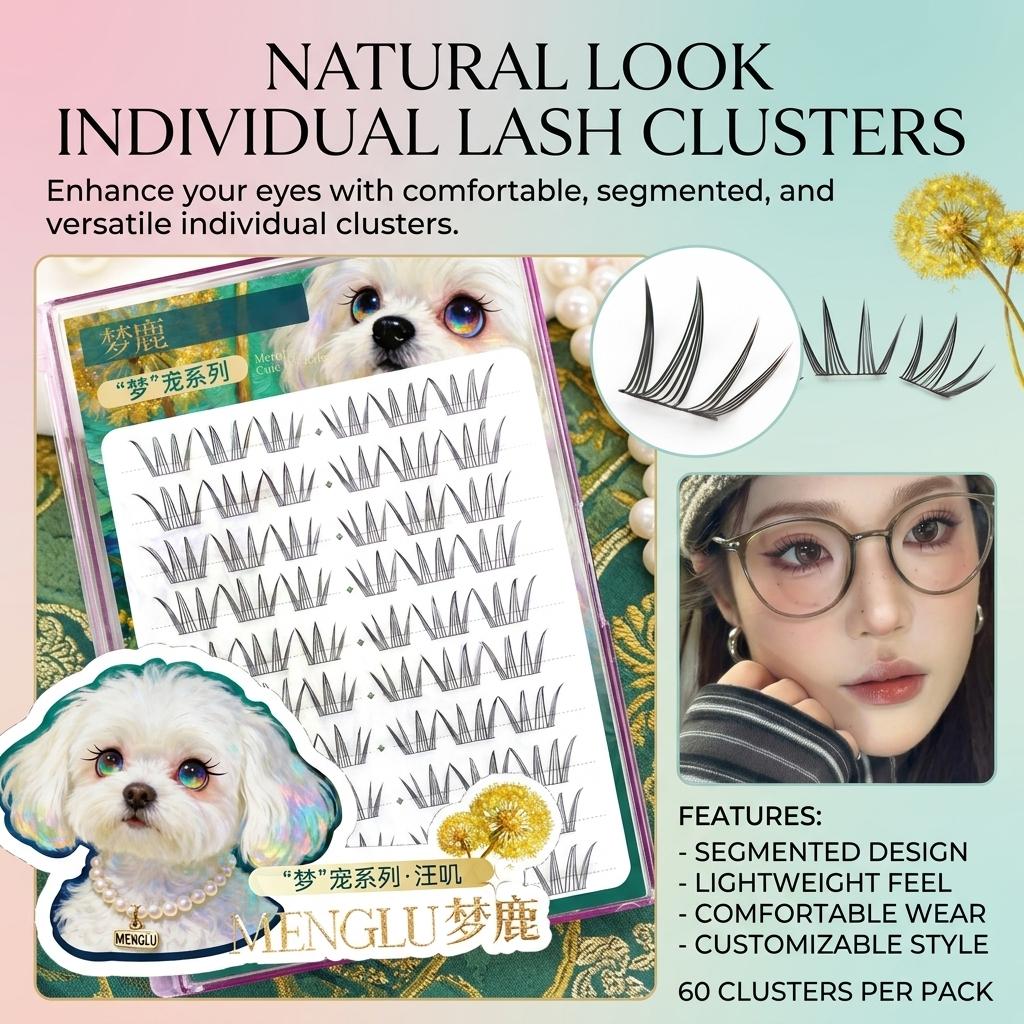 Dream Deer Manga Style Swallow Natural False Eyelashes Single Cluster Synthetic Fiber for Eye Makeup Little Swallow
