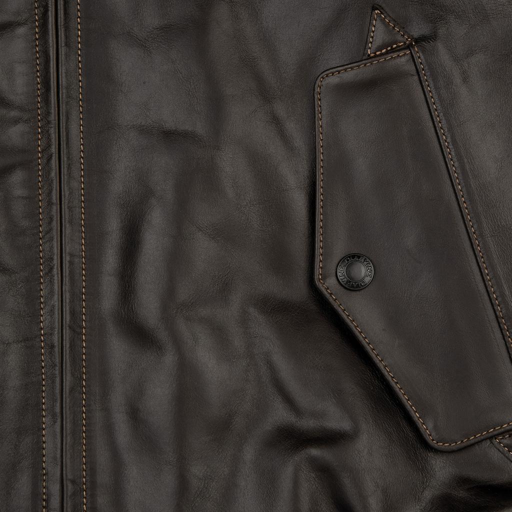 Diafvine Dv.Lot 707 D9 Bomber Jacket -Vegetable Calfskin-Seal Brown