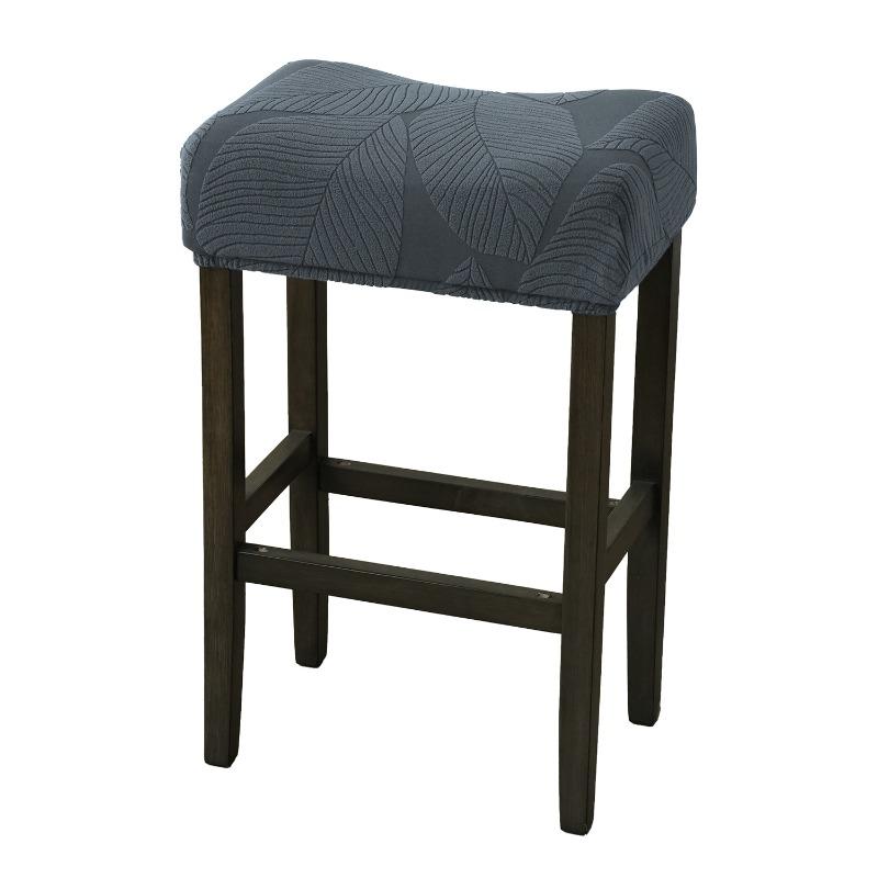 Jacquard Bar Stool Cover Removable Square Counter Height Stool Slipcover Stretch Bar Chair Seat Protector for Home Kitchen Pub